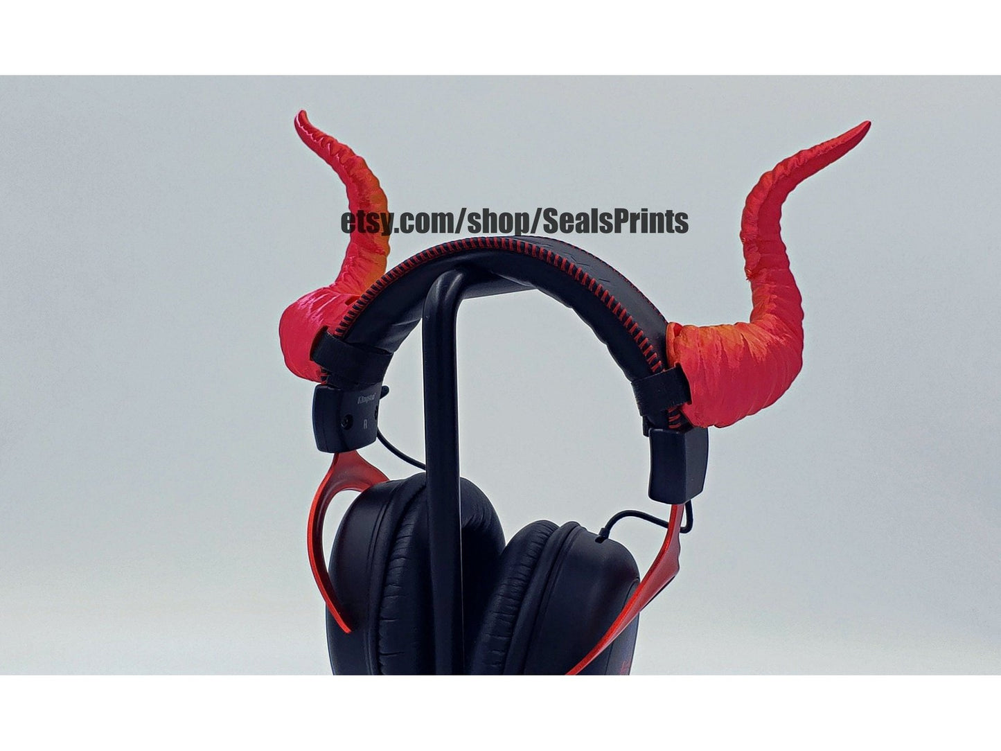 Curved Ram Horns Attachment for Headset, Gaming and Streaming Headset Accessories, cosplay, Streaming Prop, gaming streamer gift