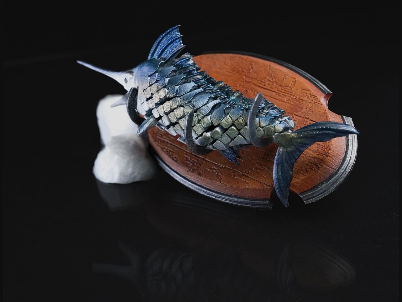 Articulating Marlin Fidget toy, sensory toy, 3d Printed fish desk toy