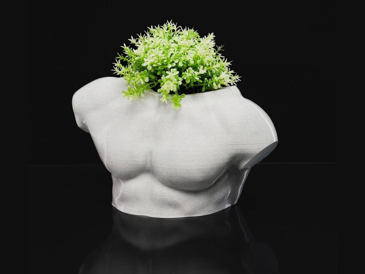 Sculpted Chest Flower Pot, Body Flower Pot, Summer body flower pot, body vase, chest vase