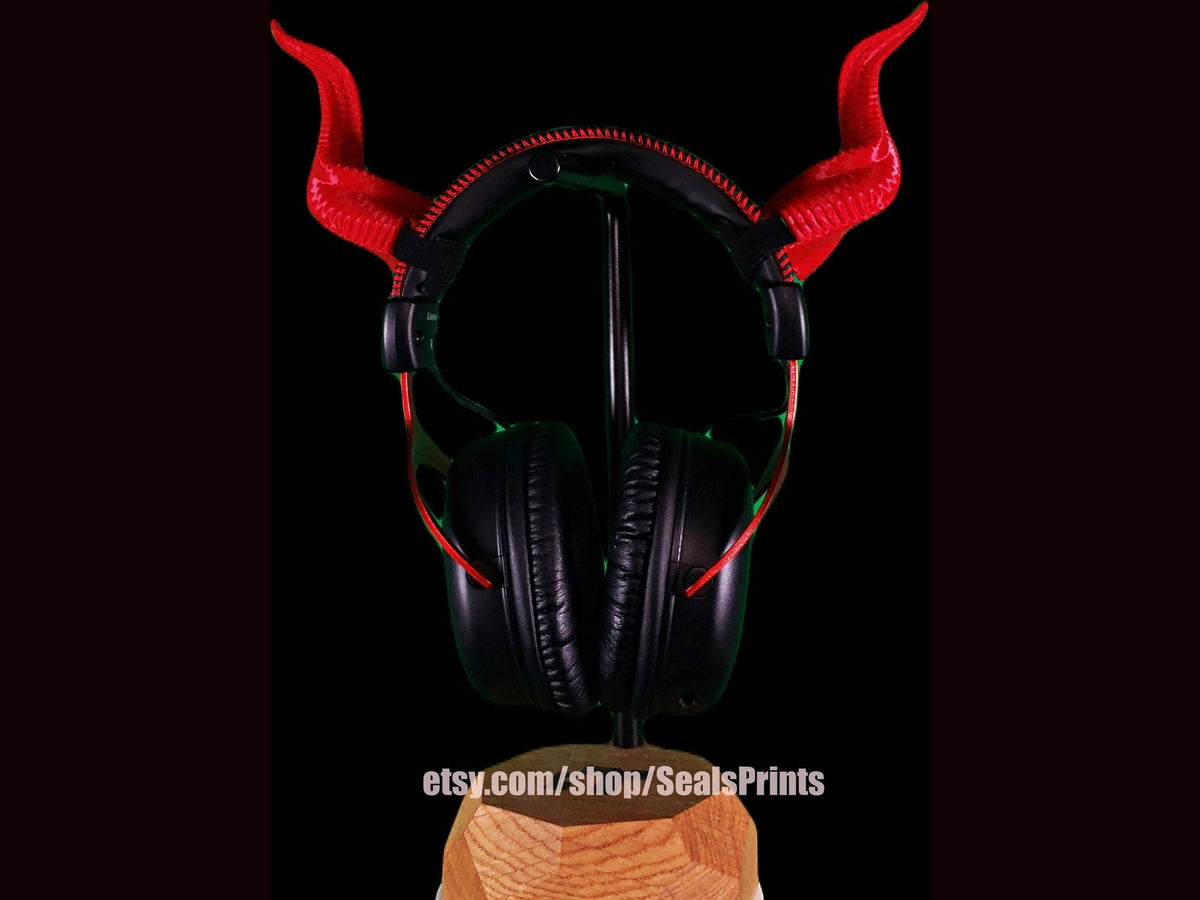 Devil Horns for Headphones, 3D printed headset attachment by SealsPrints
