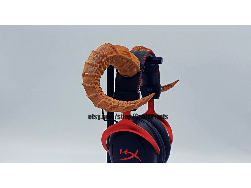 Ram Horns for Headphones, 3D printed headset attachment by SealsPrints