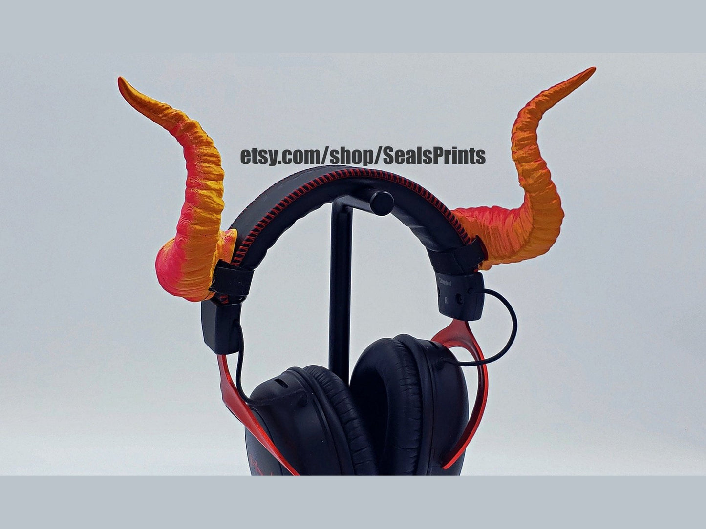 Curved Ram Horns Attachment for Headset, Gaming and Streaming Headset Accessories, cosplay, Streaming Prop, gaming streamer gift