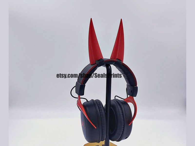 Power-Style Horns for Headphones, 3D printed headset attachment by SealsPrints