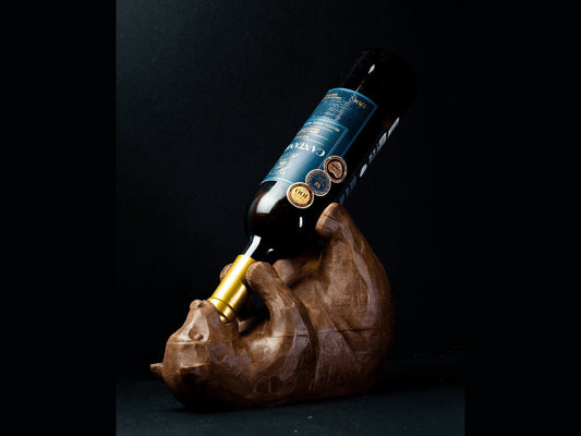 Bear Wine bottle holder, BearHug 3D Printed Wine Bottle Holder, wine holder gift, bear wine rack