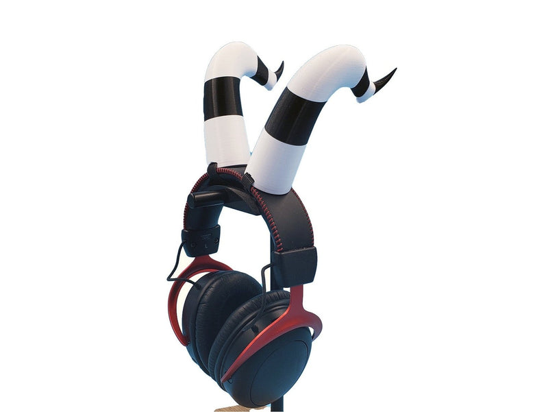 Hellish Bull Horns for Headphones, 3D printed headset attachment by SealsPrints