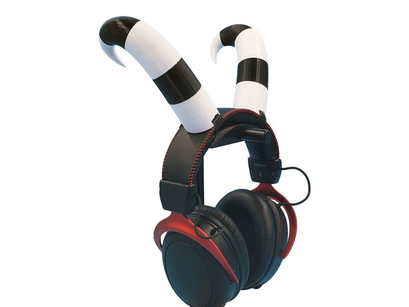 Hellish Demon Horns for Headphones, Style 2, 3D printed headset attachment by SealsPrints